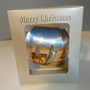 Vintage Christmas Plastic Ornament 1986 Mary Joseph Donkey Desert
